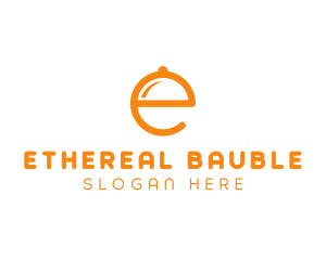 Orange Cloche Letter E logo design