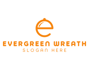 Orange Cloche Letter E logo design