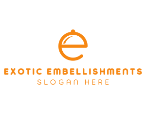 Orange Cloche Letter E logo design