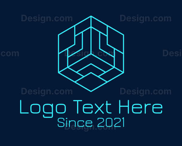 Minimalist Tech Cube Logo