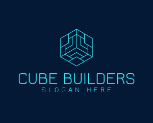 Minimalist Tech Cube  logo design