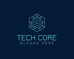 Minimalist Tech Cube  logo design