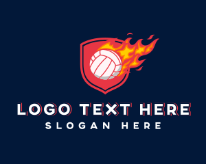 Sports - Volleyball Flaming Sports logo design