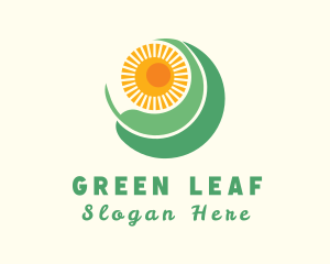 Tropical Sun Leaf logo design