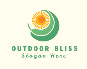 Tropical Sun Leaf logo design