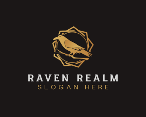 Golden Raven Bird logo