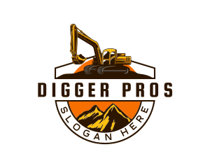 Excavator Backhoe Digger logo design