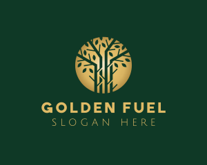 Golden Forest Tree logo design