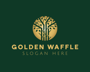 Golden Forest Tree logo design