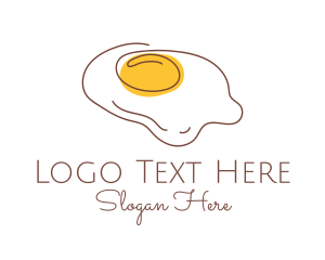 Breakfast - Fried Egg Line Art logo design