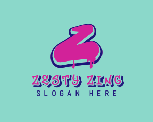 Paint Graffiti Letter Z logo design