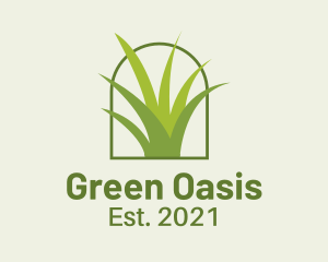 Minimalist Green Grass logo design