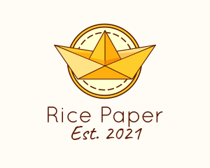 Paper Boat Origami logo design