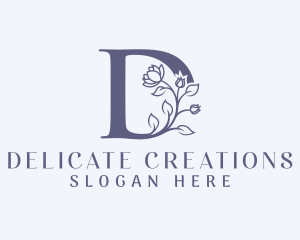 Cosmetics Floral Letter D  logo design