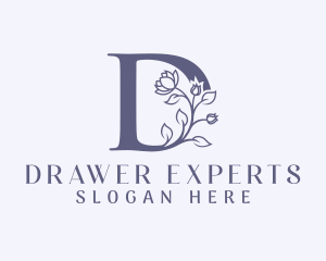 Cosmetics Floral Letter D  logo design