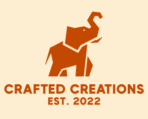 Origami Elephant Animal logo design