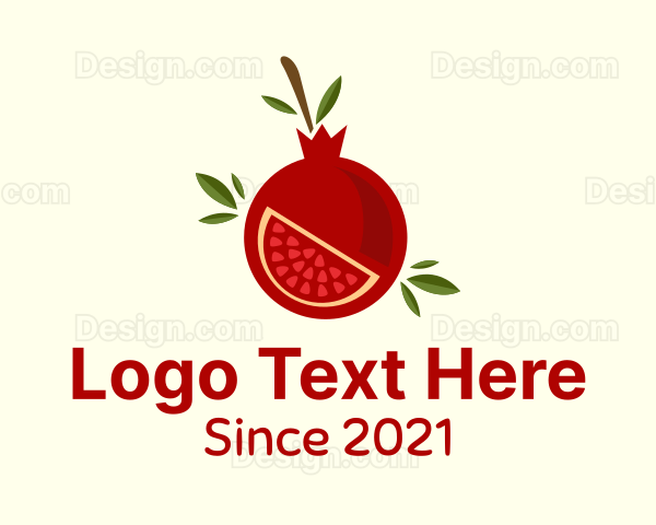 Pomegranate Fruit Slice Logo