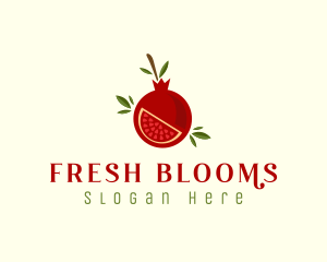 Fresh Pomegranate Fruit logo design