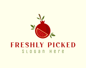 Fresh Pomegranate Fruit logo design