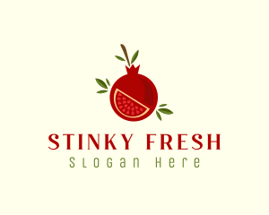 Fresh Pomegranate Fruit logo design