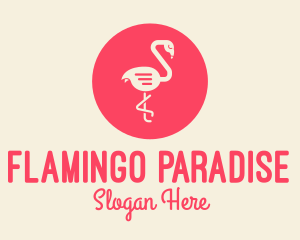 Red Flamingo Chat logo design