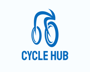 Blue Olympic Cyclist logo design