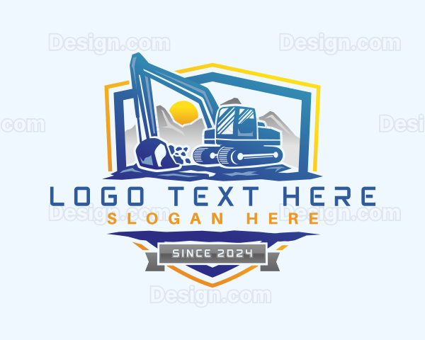 Mountain Digging Excavator Logo