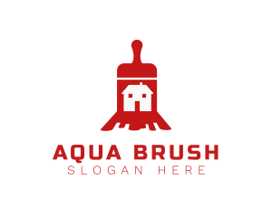 Red Paint Brush logo design