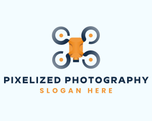 Drone Logistics Quadcopter logo design