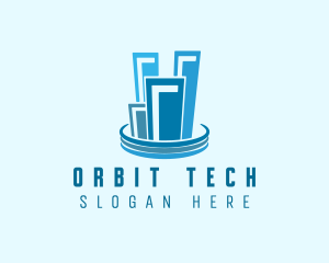 Blue Building Orbit logo design