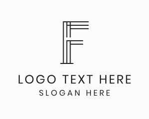 Minimalist Geometric Lines Letter F logo