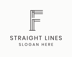 Minimalist Geometric Lines Letter F logo