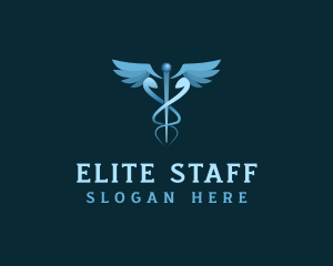 Caduceus Staff Wings Medicine logo