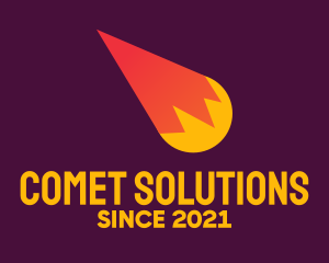 Orange Meteor Comet  logo