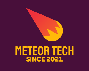 Orange Meteor Comet  logo design