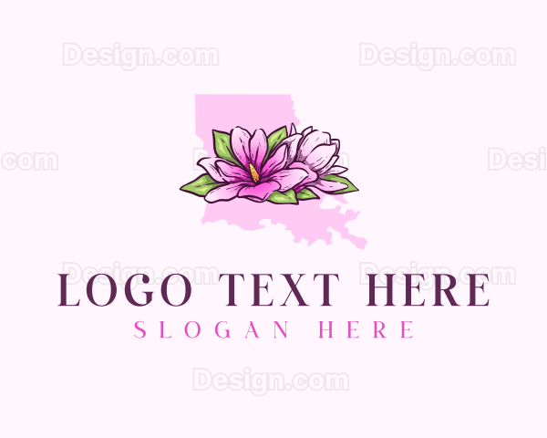 Magnolia Flower Louisiana Logo