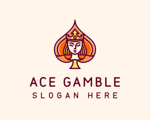 Spade Queen Royal Casino logo design