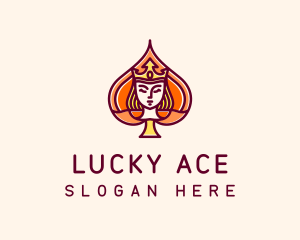 Spade Queen Royal Casino logo design