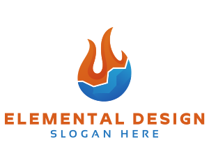 Flame Glacier Element logo design