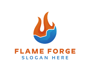 Flame Glacier Element logo design