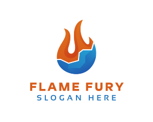 Flame Glacier Element logo design