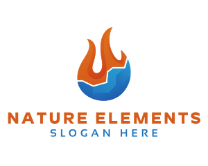 Flame Glacier Element logo design