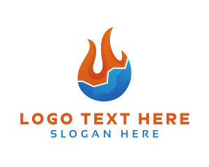 Glacier - Flame Glacier Element logo design