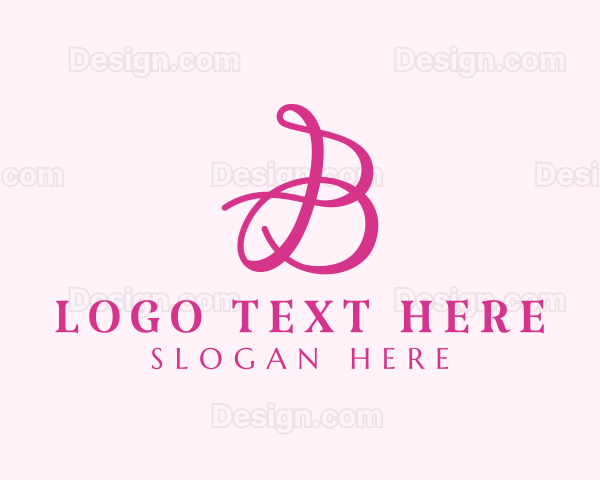 Feminine Pink Letter B Logo