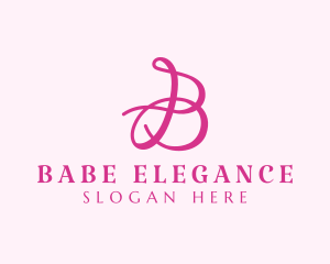 Feminine Pink Letter B  logo design