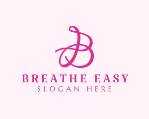 Feminine Pink Letter B  logo design