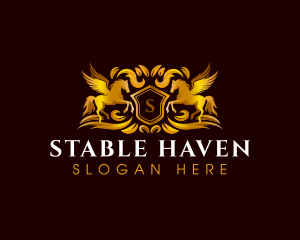 Horse Equestrian Shield logo design