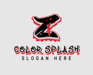 Splatter Graffiti Letter Z logo