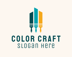 Colorful Home Paint Brush logo