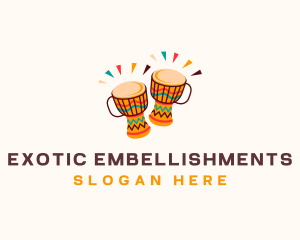 Djembe Drum Instrument logo design